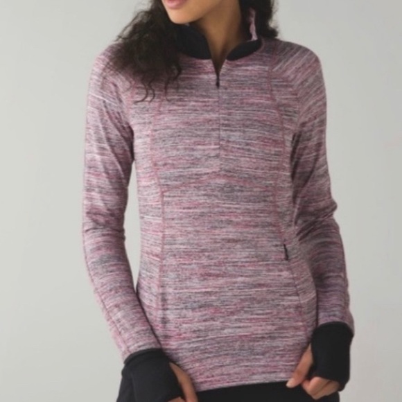 Lululemon Space Dye Camo Berry Purple Runderful 1/2 Zip Women’s Jacket Size 4 - Picture 1 of 6